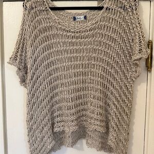 Elegant Taupe Open-Knit Sweater